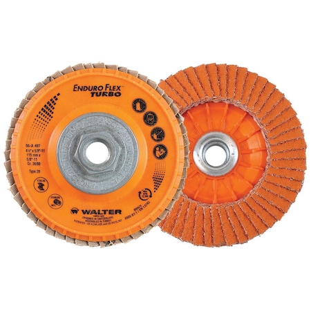 Walter Surface Technologies Enduro Flex Turbo 4-1/2 in. x 5/8-11 T29 Grit 36/60 06A487